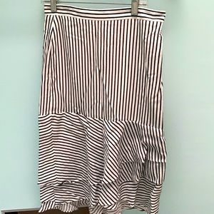 Ann Taylor pinstripe ruffle skirt